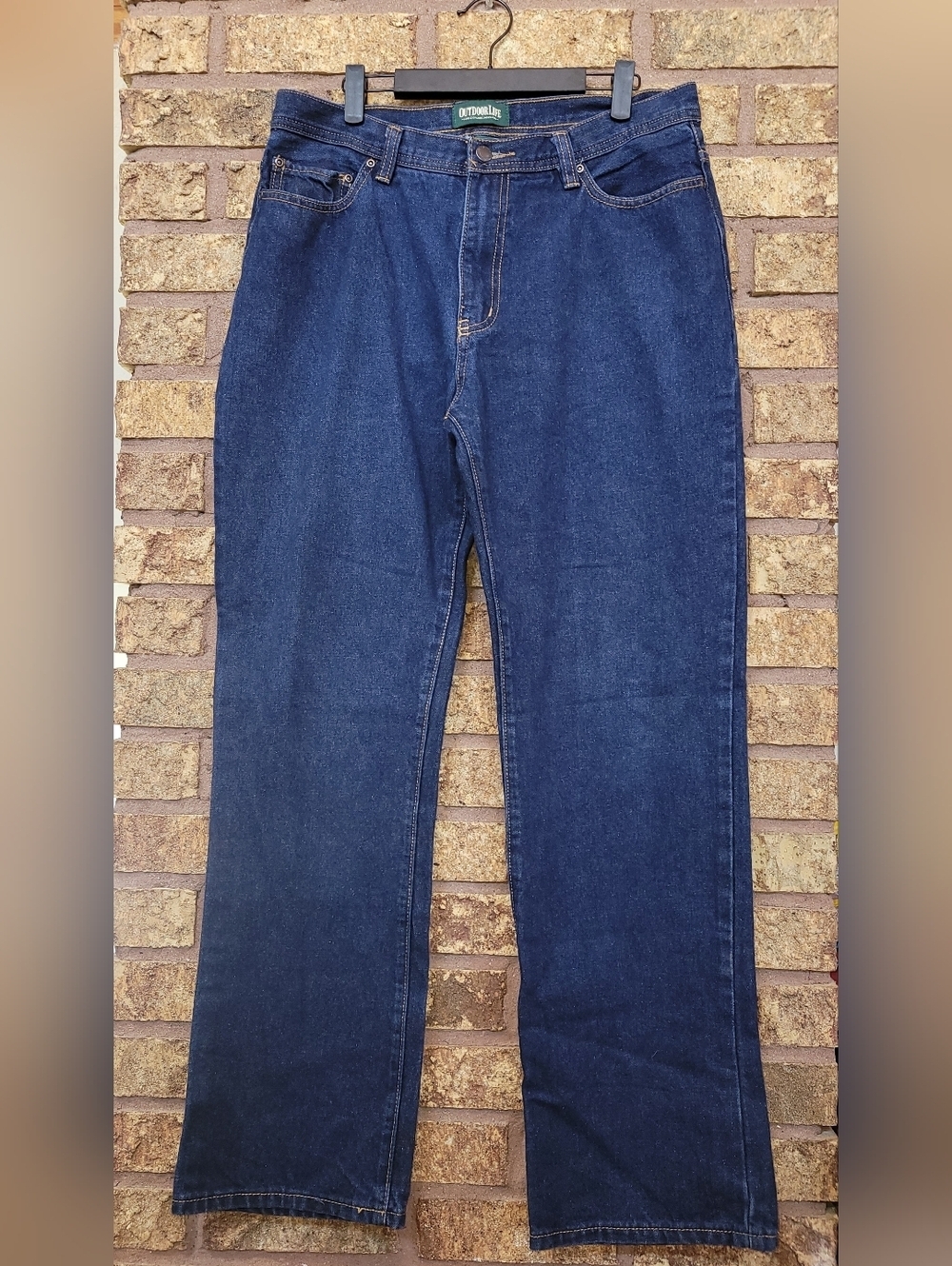 Outdoor Life Men's Dark Blue Relaxed Cotton Denim Jeans Size 32 with 30 inseam